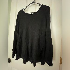 AE Lace Back Black Sweater